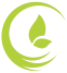 Круглый логотип с листочком