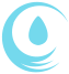 Логотип округлой формы с изображением капли воды